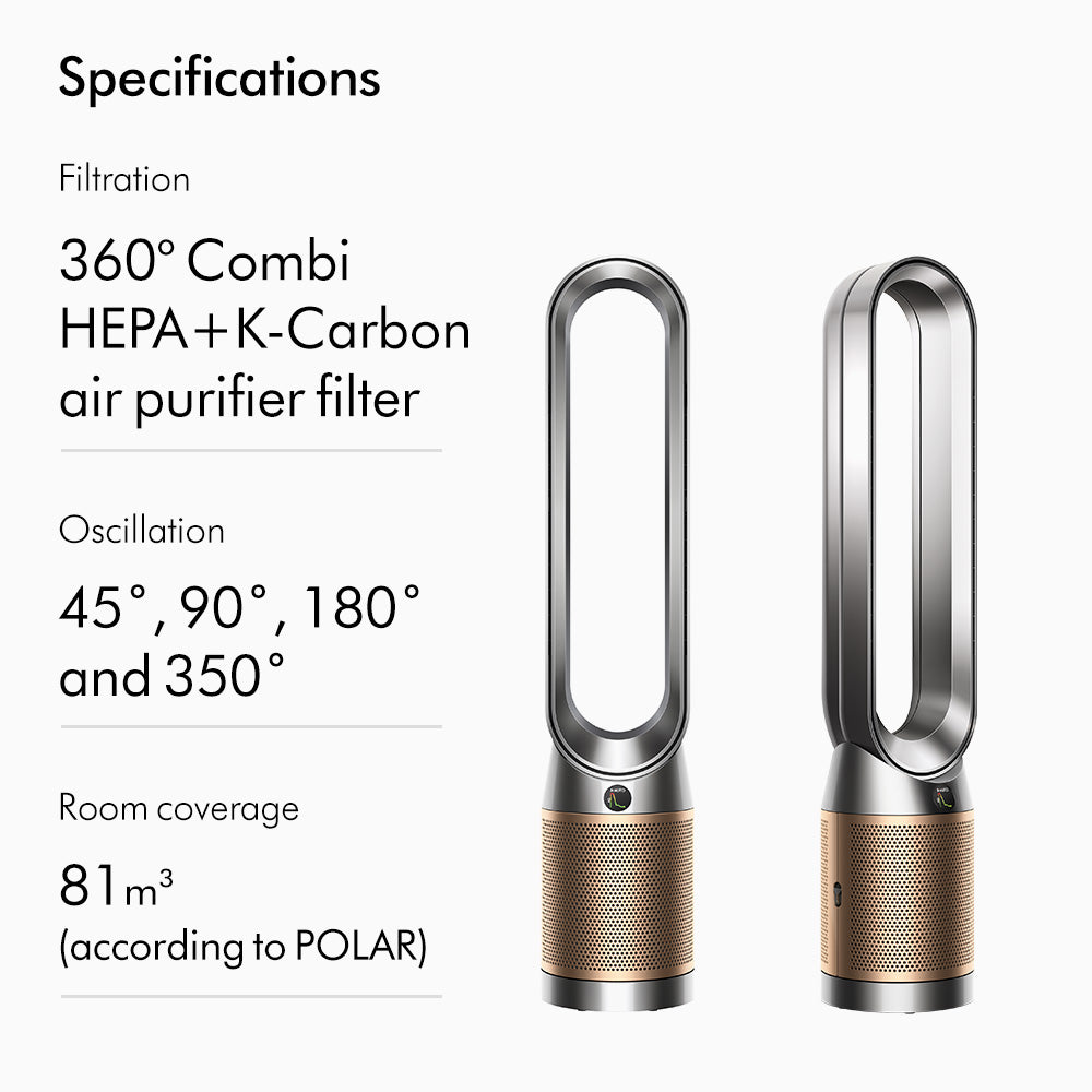 Dyson Purifier Cool™ TP12 Air Purifier Fan (PC2) Nickel/Gold