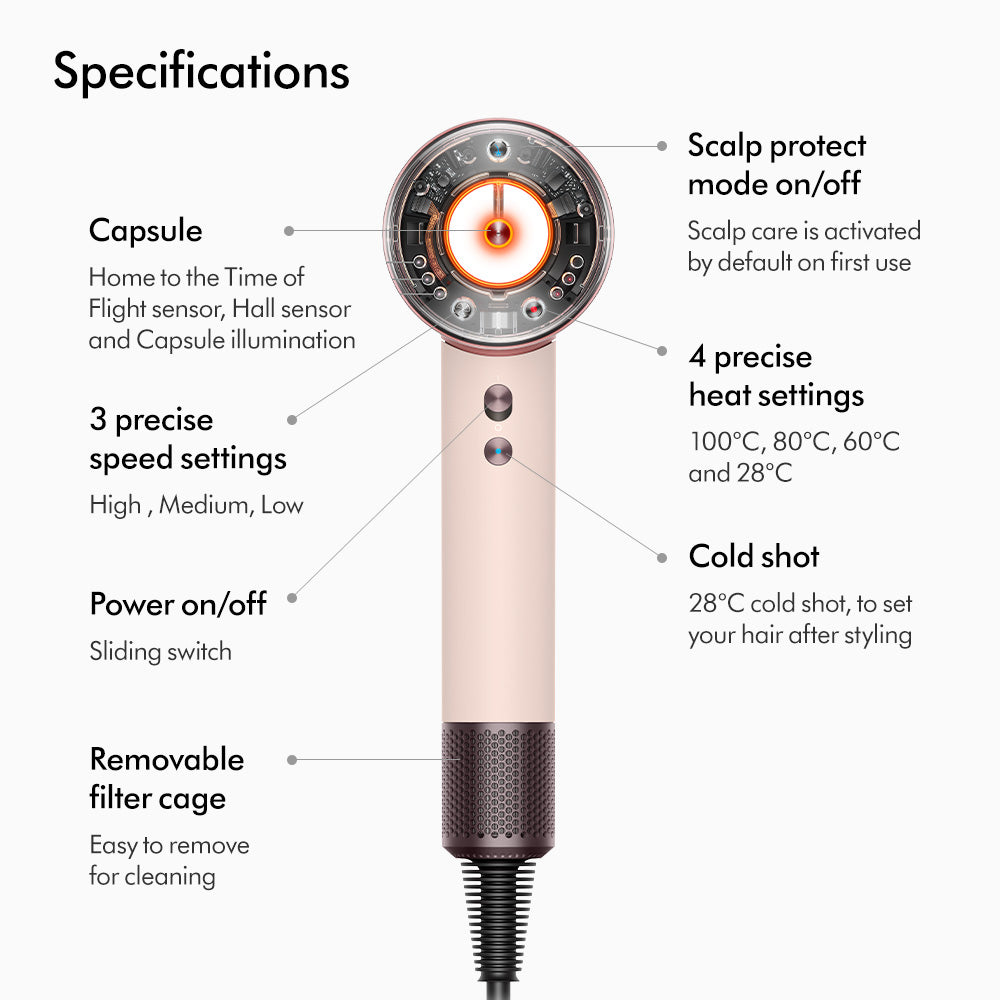 Dyson Supersonic Nural™ hair dryer HD16 with Presentation Case (Ceramic Pink/Rose Gold)