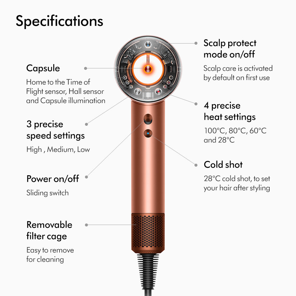 Dyson Supersonic Nural™ hair dryer with Presentation Case (Amber Silk)