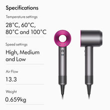Load image into Gallery viewer, Dyson Supersonic ™ Hair Dryer HD15 (Iron/Fuchsia) with Flyaway Smoother
